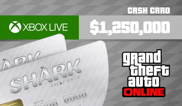 Grand Theft Auto Online: Great White Shark Cash Card 1 250 000 Xbox Live Key GLOBAL