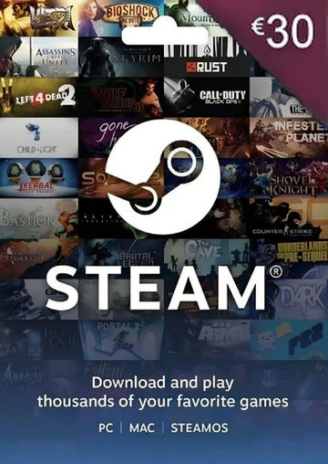 Steam Gift Card 30 EUR - Steam Key - Europe