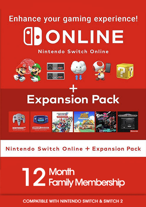 Nintendo Switch Online Family Membership 12 Months + Expansion Pack | Nintendo eShop Key | EUROPE